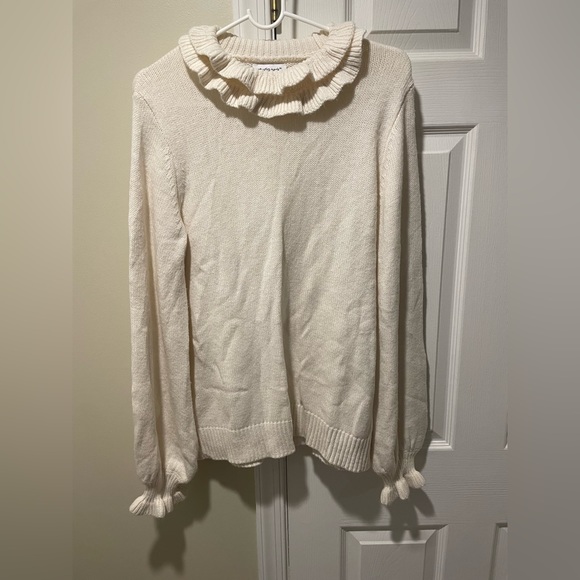 Studio Park Cream Ruffle Sweater - Picture 1 of 3